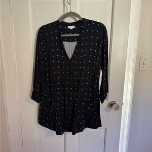 J. Jill Black Tunic with White Dots